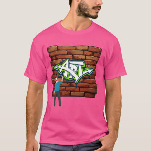 Graffiti-spuitbus dans kan kunst 80's baby feestje t-shirt