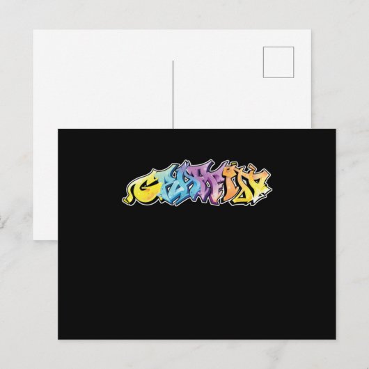 Graffiti Spuitverf Schilderijen Schilders Graffiti Briefkaart (Voorkant / Achterkant)