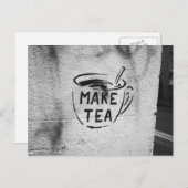 graffiti stencil kunst " make tea " slogan briefka briefkaart (Voorkant / Achterkant)