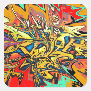 Graffiti-sticker Vierkante Sticker