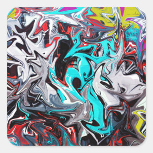 Graffiti-sticker Vierkante Sticker