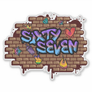 Graffiti Stijl 67 Sticker