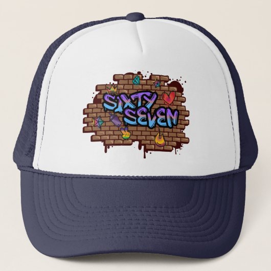 Graffiti Stijl 67 Trucker Pet (Voorkant)
