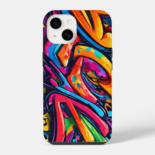 Graffiti stijl abstracte kunst iPhone hoesje (Achterkant)