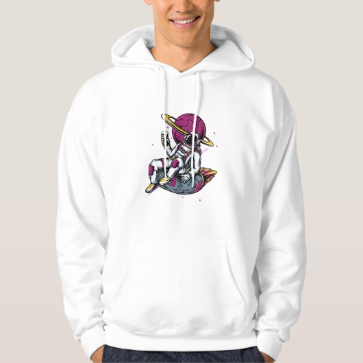 Graffiti stijl Astronaut Cartoon Hoodie (Voorkant)