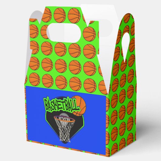 Graffiti Stijl Basketbal en Hoop Bedankdoosjes (Geopend)