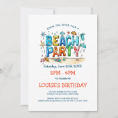 Graffiti Stijl Beach Party Uitnodiging (Voorkant)