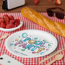 Graffiti Stijl belettering en ballonnen in zwembad