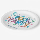 Graffiti Stijl belettering en ballonnen in zwembad Papieren Bordje (Gekanteld)