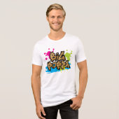 Graffiti stijl Big Poppa familie verjaardag Tri-Blend Shirt (Voorkant volledig)