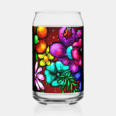 Graffiti-stijl bloemen lieveheersbeestje blikvorm glas (Achterkant)