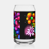 Graffiti-stijl bloemen lieveheersbeestje blikvorm glas (Rechts)