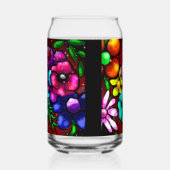 Graffiti-stijl bloemen lieveheersbeestje blikvorm glas (Links)