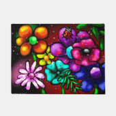 Graffiti-stijl bloemen lieveheersbeestje deurmat (Voorkant)
