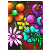 Graffiti-stijl bloemen lieveheersbeestje klembord (Achterkant)