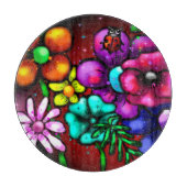 Graffiti-stijl bloemen lieveheersbeestje snijplank (Voorkant)