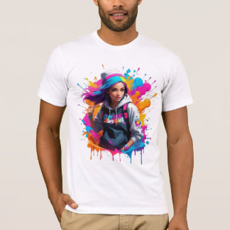 Graffiti-stijl Color Run Logo – Vet en levendig D T-shirt