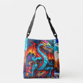 Graffiti-stijl drakenontwerp crossbody tas (Achterkant)