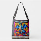 Graffiti-stijl drakenontwerp crossbody tas (Voorkant)