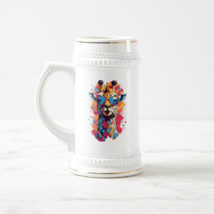 Graffiti stijl Giraffe Portret-58567 Bierpul