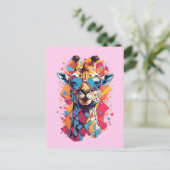 Graffiti Stijl Giraffe Portret-58567 Briefkaart (Staand voorkant)
