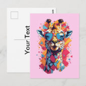 Graffiti Stijl Giraffe Portret-58567 Briefkaart (Voorkant / Achterkant)