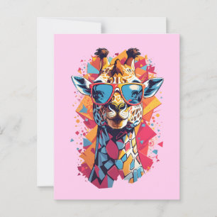 Graffiti Stijl Giraffe Portret-58567 Briefkaart