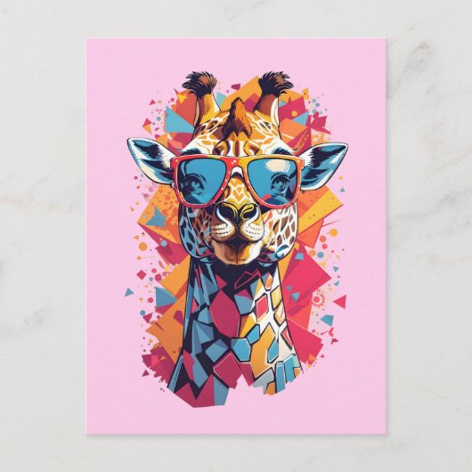 Graffiti Stijl Giraffe Portret-58567 Briefkaart (Voorkant)