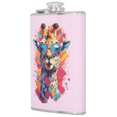 Graffiti stijl Giraffe Portret-58567 Heupfles (Links)