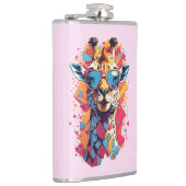 Graffiti stijl Giraffe Portret-58567 Heupfles (Rechts)