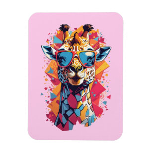 Graffiti Stijl Giraffe Portret-58567 Magneet