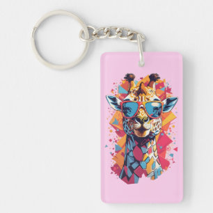 Graffiti stijl giraffe portret-58567 sleutelhanger