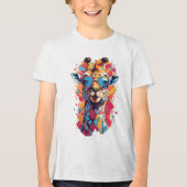 Graffiti stijl Giraffe Portret-58567 Tri-Blend Shirt (Voorkant)