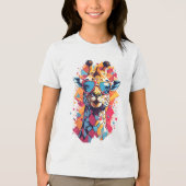 Graffiti stijl Giraffe Portret-58567 Tri-Blend Shirt (Voorkant)