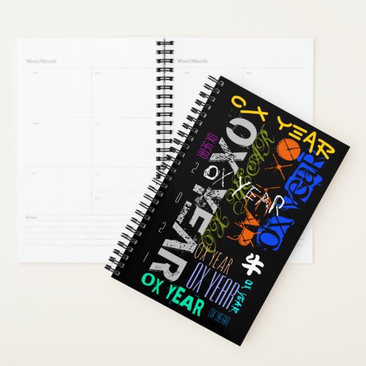 Graffiti stijl Herhalend Ox Jaar 2021 Kleine P Planner (Display)