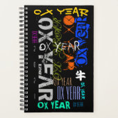 Graffiti stijl Herhalend Ox Jaar 2021 Kleine P Planner (Voorkant)