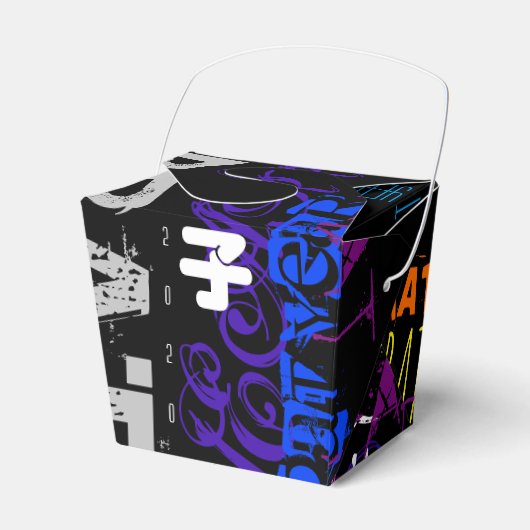 Graffiti stijl Herhalend Rat Jaar 2020 Haal FB uit Bedankdoosjes (Voorkant Zijde)