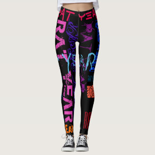 Graffiti-stijl Herhalend Rat Jaar Z Birthday L Leggings