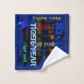 Graffiti stijl Herhalend Tiger Year 2022 Bath TS Bad Handdoek (Wasdoekje)