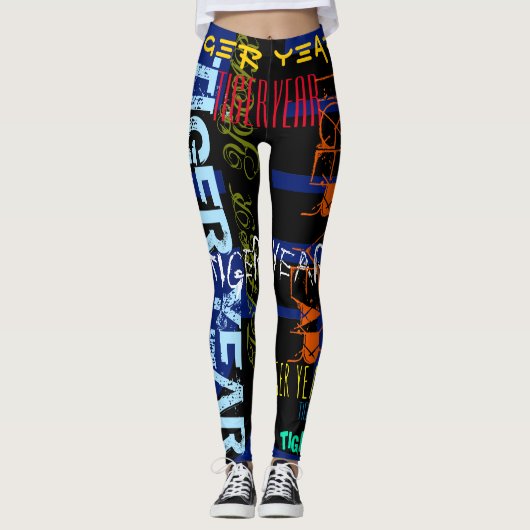 Graffiti-stijl Herhalend Tijger 2022 WL Leggings (Voorkant)