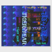 Graffiti-stijl Herhalend Tijger 2022 WP Cadeaupapier (Vlak)