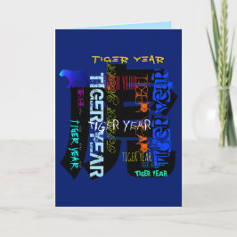 Graffiti stijl Herhalend Tijger Jaar 2022 Kies C Feestdagen Kaart