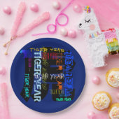 Graffiti stijl Herhalend Tijger Jaar 2022 PPP Papieren Bordje (Feest)