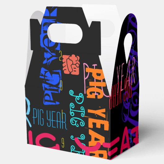 Graffiti stijl Herhalend varkensjaar 2019 Gable B Bedankdoosjes (Geopend)