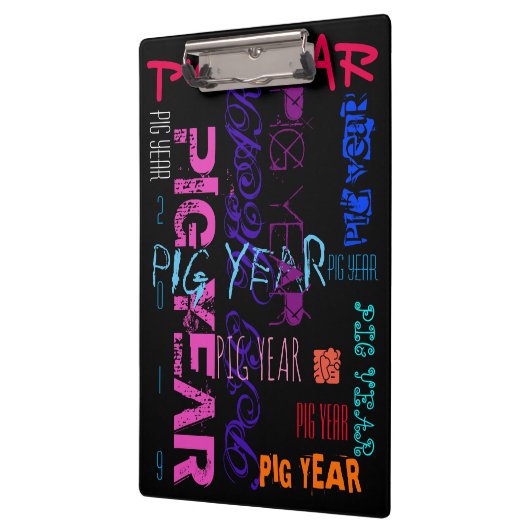 Graffiti stijl Herhalend varkensjaar 2019 Klembord (Links)