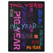 Graffiti stijl Herhalend varkensjaar 2019 Klembord (Achterkant)