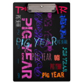 Graffiti stijl Herhalend varkensjaar 2019 Klembord (Voorkant)