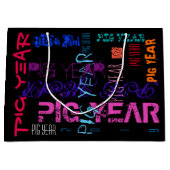 Graffiti stijl Herhalend varkensjaar 2019 L Gift B Groot Cadeauzakje (Voorkant)