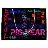 Graffiti stijl Herhalend varkensjaar 2019 L Gift B Groot Cadeauzakje (Achterkant)