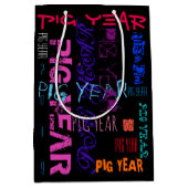 Graffiti stijl Herhalend varkensjaar 2019 M Gift B Medium Cadeauzakje (Voorkant)